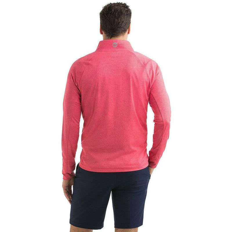 Custom Nine Mile Performance 1/4 Zip in Coral Red by Vineyard Vines - Country Club Prep