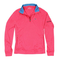 Custom Nine Mile Performance 1/4 Zip in Coral Red by Vineyard Vines - Country Club Prep