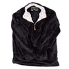 Double Plush 1/2 Zip Pullover in Black by True Grit - Country Club Prep