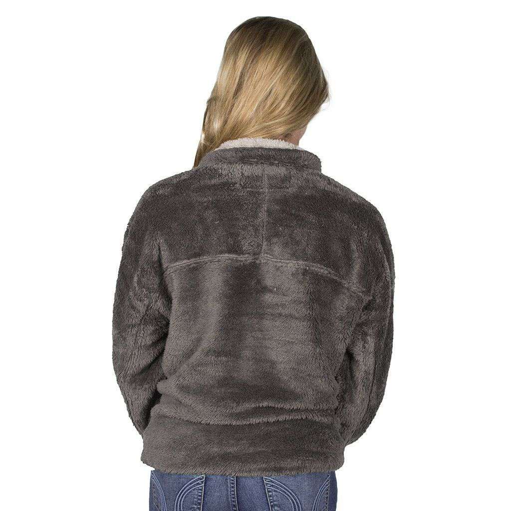 Double Plush 1/2 Zip Pullover in Charcoal by True Grit - Country Club Prep