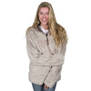 Double Plush 1/2 Zip Pullover in Oatmeal by True Grit - Country Club Prep