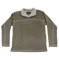 Fleece 1/4 Zip Pullover in Cocoa by True Grit - Country Club Prep