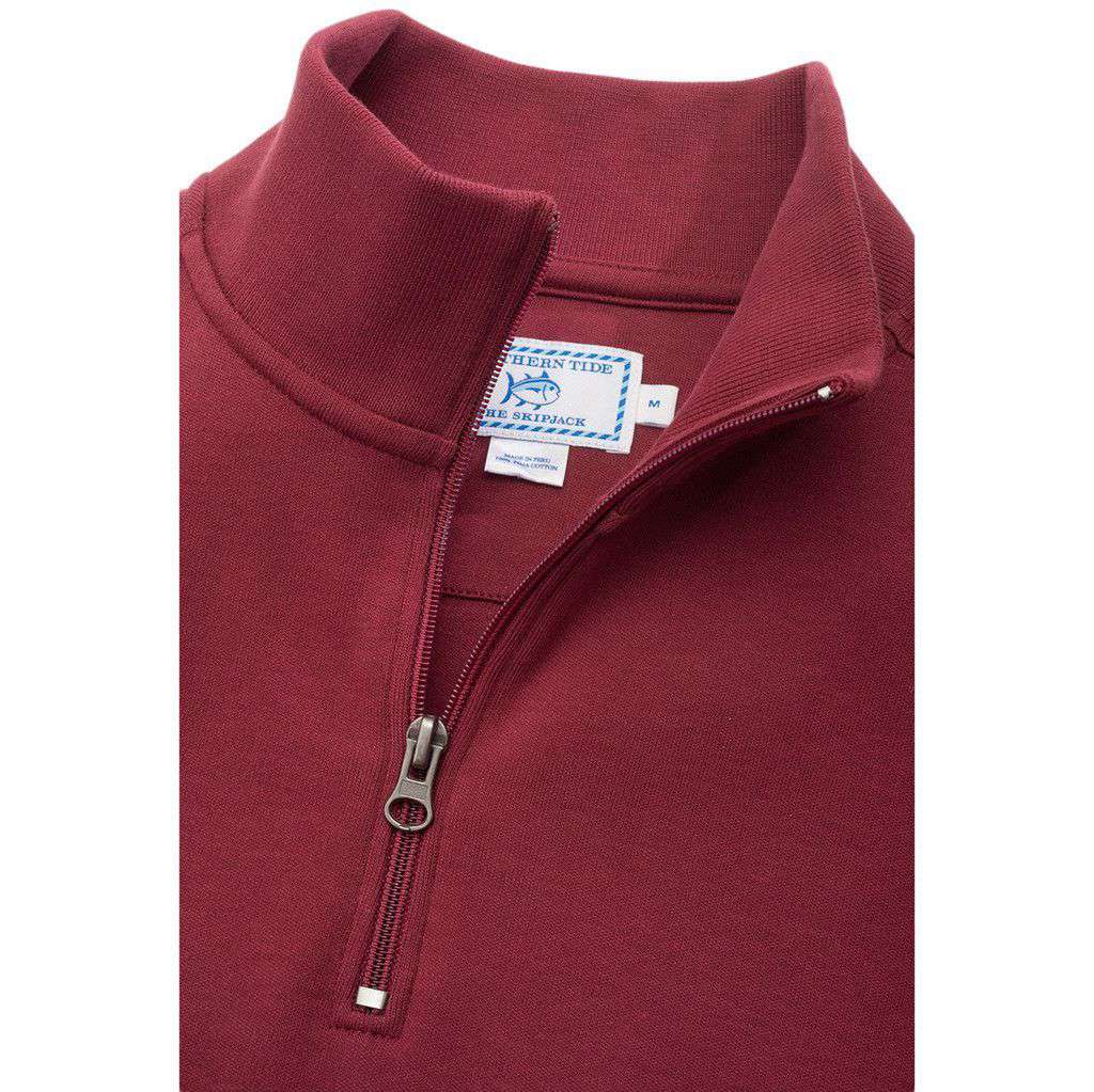 Florida State University Gameday Skipjack 1/4 Zip Pullover in Chianti by Southern Tide - Country Club Prep