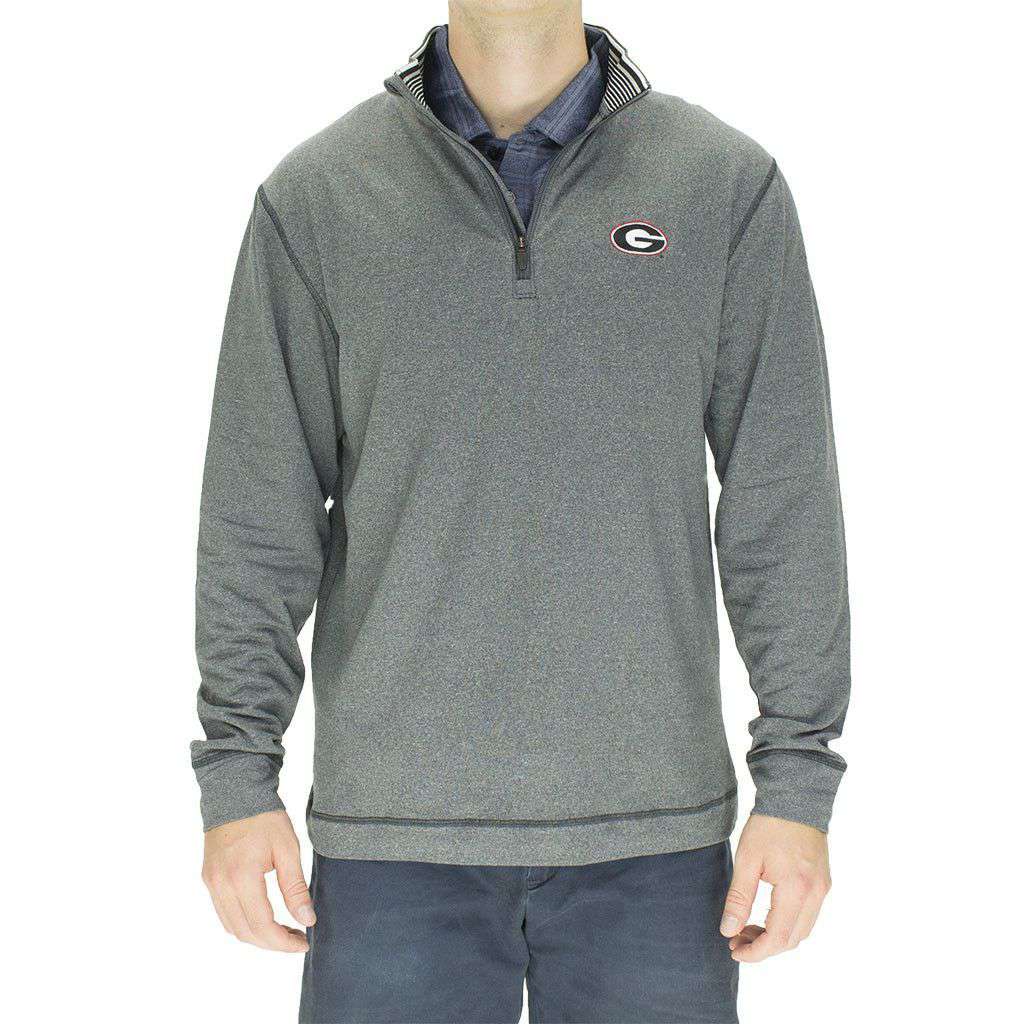 Georgia Drytec Topspin Half Zip Pullover in Charcoal by Cutter & Buck - Country Club Prep