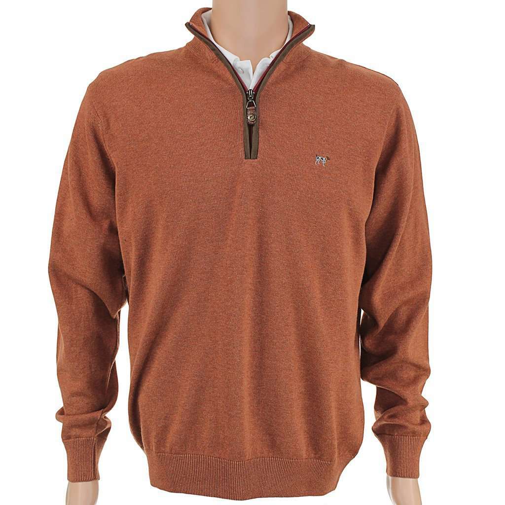 Hayward 1/4 Zip Pullover in Orange by Southern Point Co. - Country Club Prep