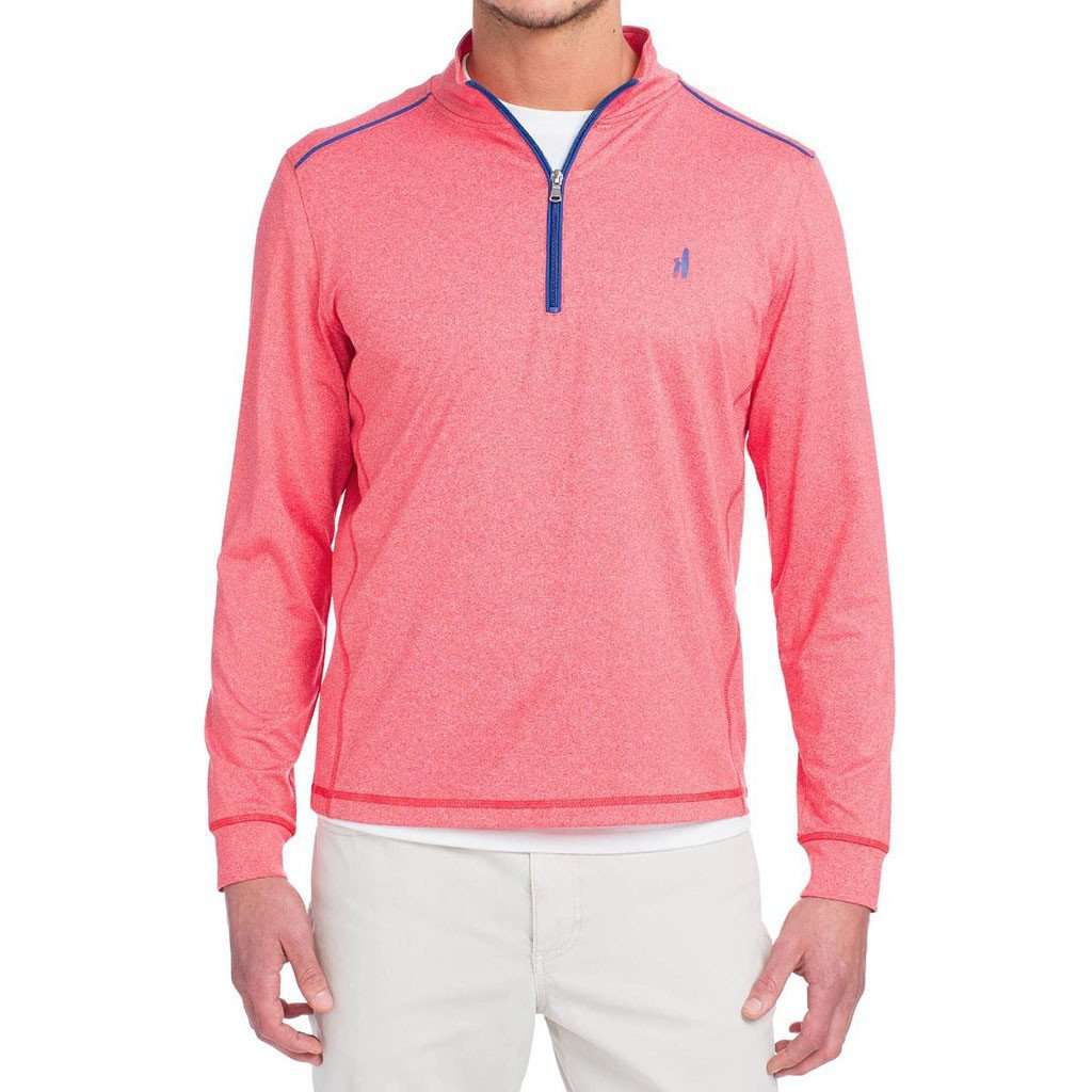 Lammie 1/4 Zip Prep-Formance Pullover in Bahia Red by Johnnie-O - Country Club Prep
