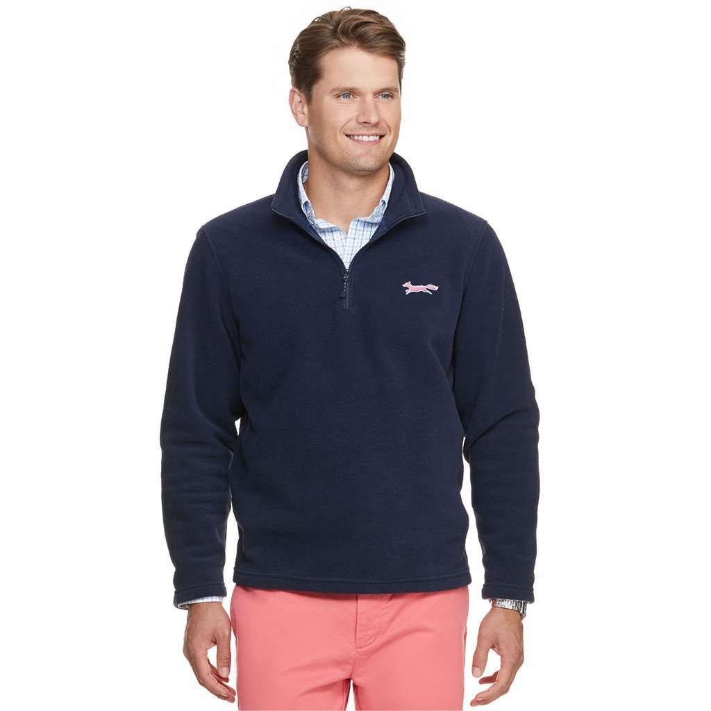 Longshanks Custom Fleece 1/4 Zip Pullover in Navy by Vineyard Vines - Country Club Prep