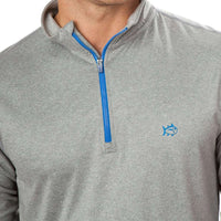 Pop Color Performance 1/4 Zip Pullover in Heathered Grey by Southern Tide - Country Club Prep