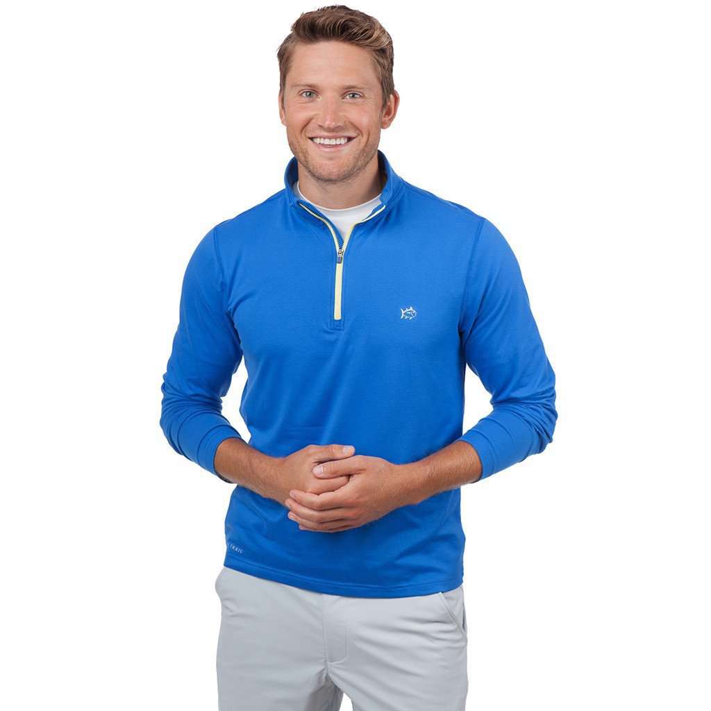 Pop Color Performance 1/4 Zip Pullover in Royal Blue by Southern Tide - Country Club Prep