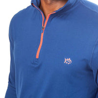 Pop Color Performance 1/4 Zip Pullover in Yacht Blue by Southern Tide - Country Club Prep