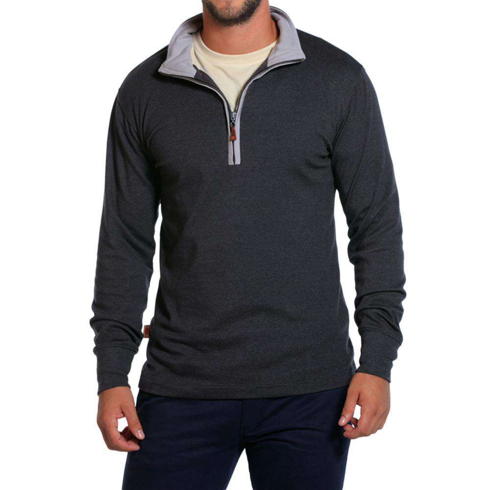 Puremeso Quarter Zip Pullover in Charcoal by The Normal Brand - Country Club Prep