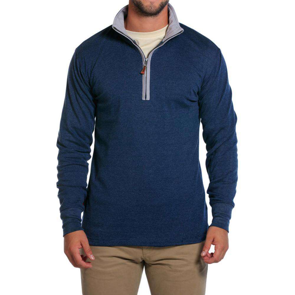 Puremeso Quarter Zip Pullover in Navy by The Normal Brand - Country Club Prep