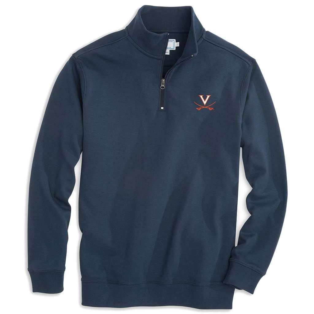 University of Virginia Gameday Skipjack 1/4 Zip Pullover in Navy by Southern Tide - Country Club Prep