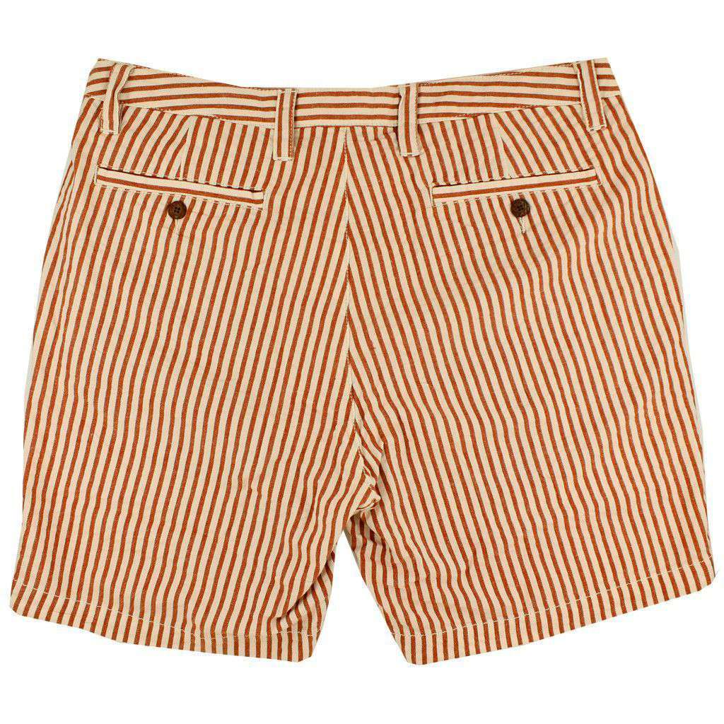 7" Seersucker Walking Shorts in Burnt Orange by Olde School Brand - Country Club Prep