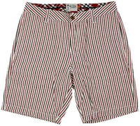 9" Seersucker Walking Shorts in Crimson and Black by Olde School Brand - Country Club Prep