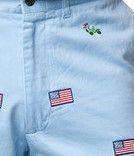 Cisco Short in Liberty Blue with Embroidered Jeeps and American Flags by Castaway Clothing - Country Club Prep