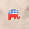 Cisco Short in Tan w/ Embroidered Political Elephants by Castaway Clothing - Country Club Prep