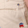 Cisco Short in Tan w/ Embroidered Political Elephants by Castaway Clothing - Country Club Prep