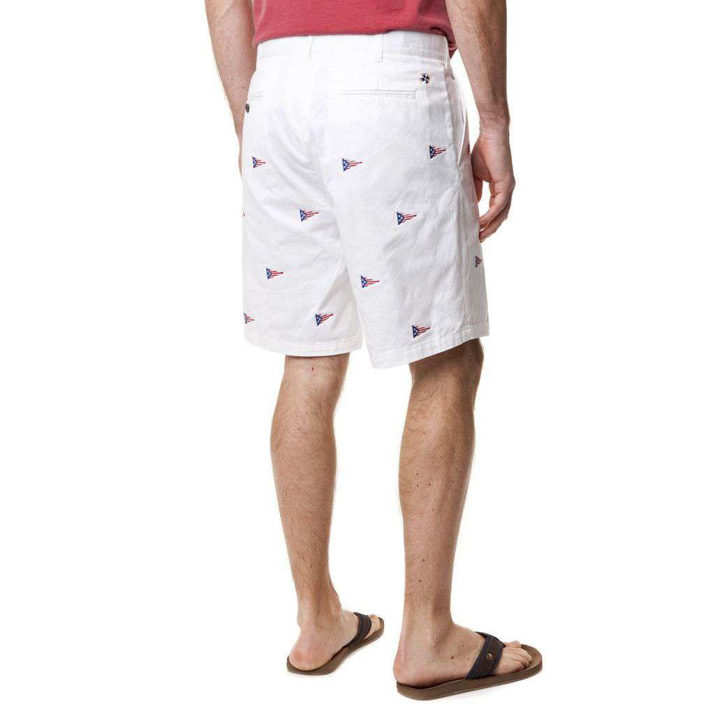 Cisco Short in White with American Burgee by Castaway Clothing - Country Club Prep