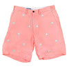 Cisco Shorts in Coral Linen with Embroidered Sailfish by Castaway Clothing - Country Club Prep