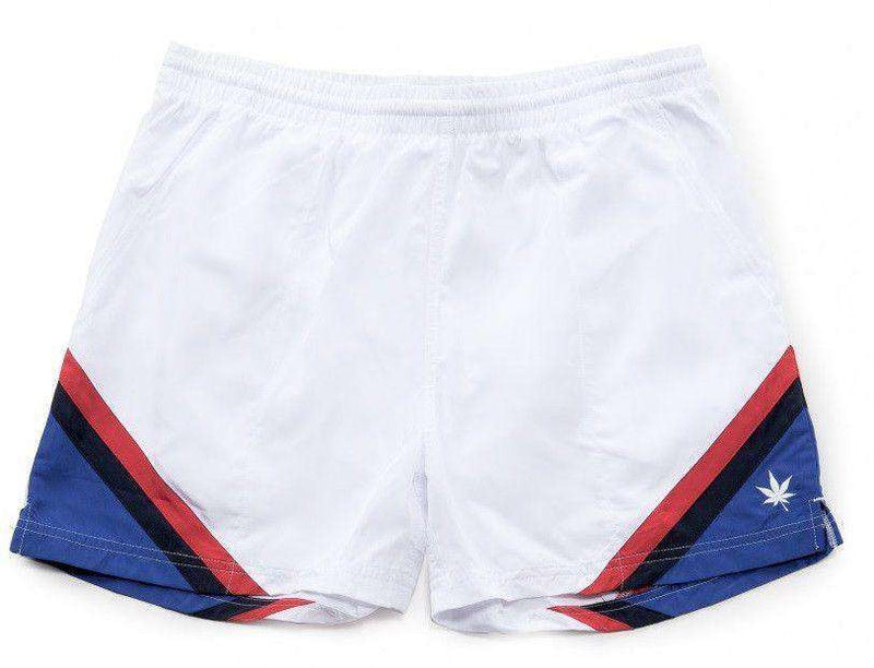 Corner Panel Match Shorts in White by Boast - Country Club Prep