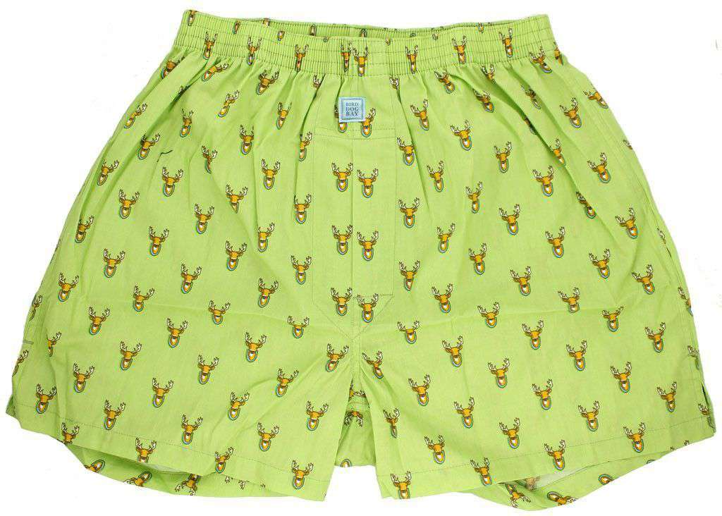 Deer Season Sporting Boxers in Green by Bird Dog Bay - Country Club Prep