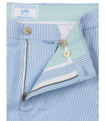 Double-Sided Seersucker Shorts in Ocean Channel Blue by Southern Tide - Country Club Prep