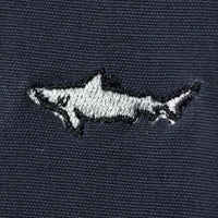 Embroidered Cisco Shorts in Nantucket Navy with Infested Sharks by Castaway Clothing - Country Club Prep