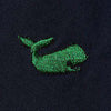Embroidered Cisco Shorts in Nantucket Navy with Kelly Green Whale by Castaway Clothing - Country Club Prep