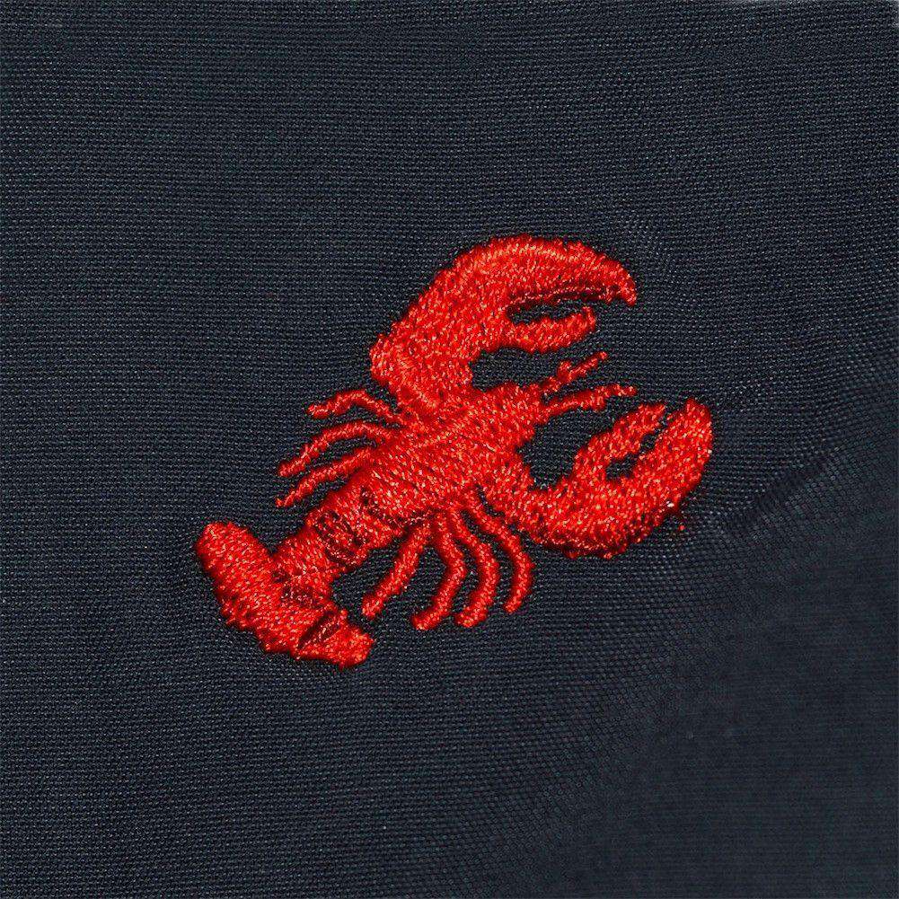 Embroidered Cisco Shorts in Nantucket Navy with Red Lobsters by Castaway Clothing - Country Club Prep