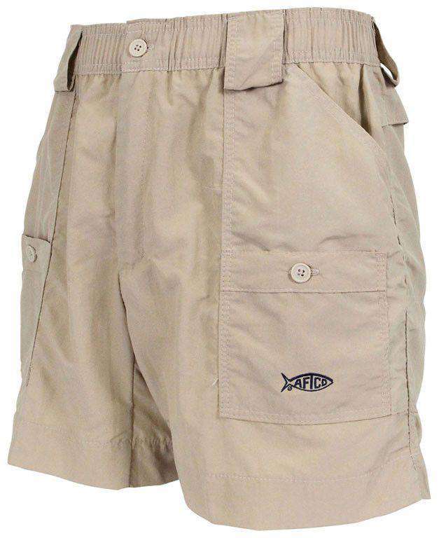 Fishing Shorts in Khaki by AFTCO - Country Club Prep
