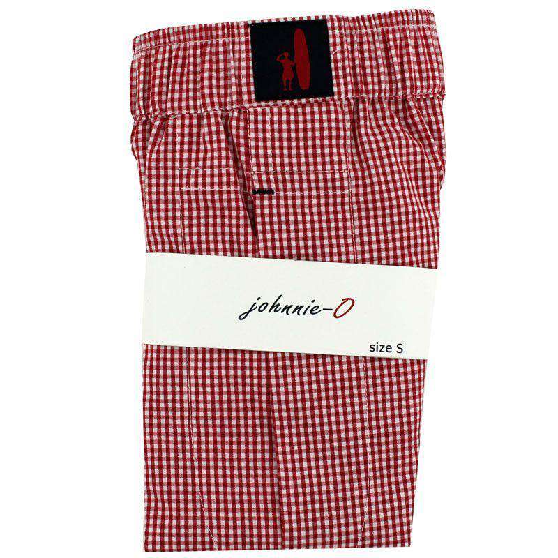 Gingham Boxers in Red by Johnnie-O - Country Club Prep