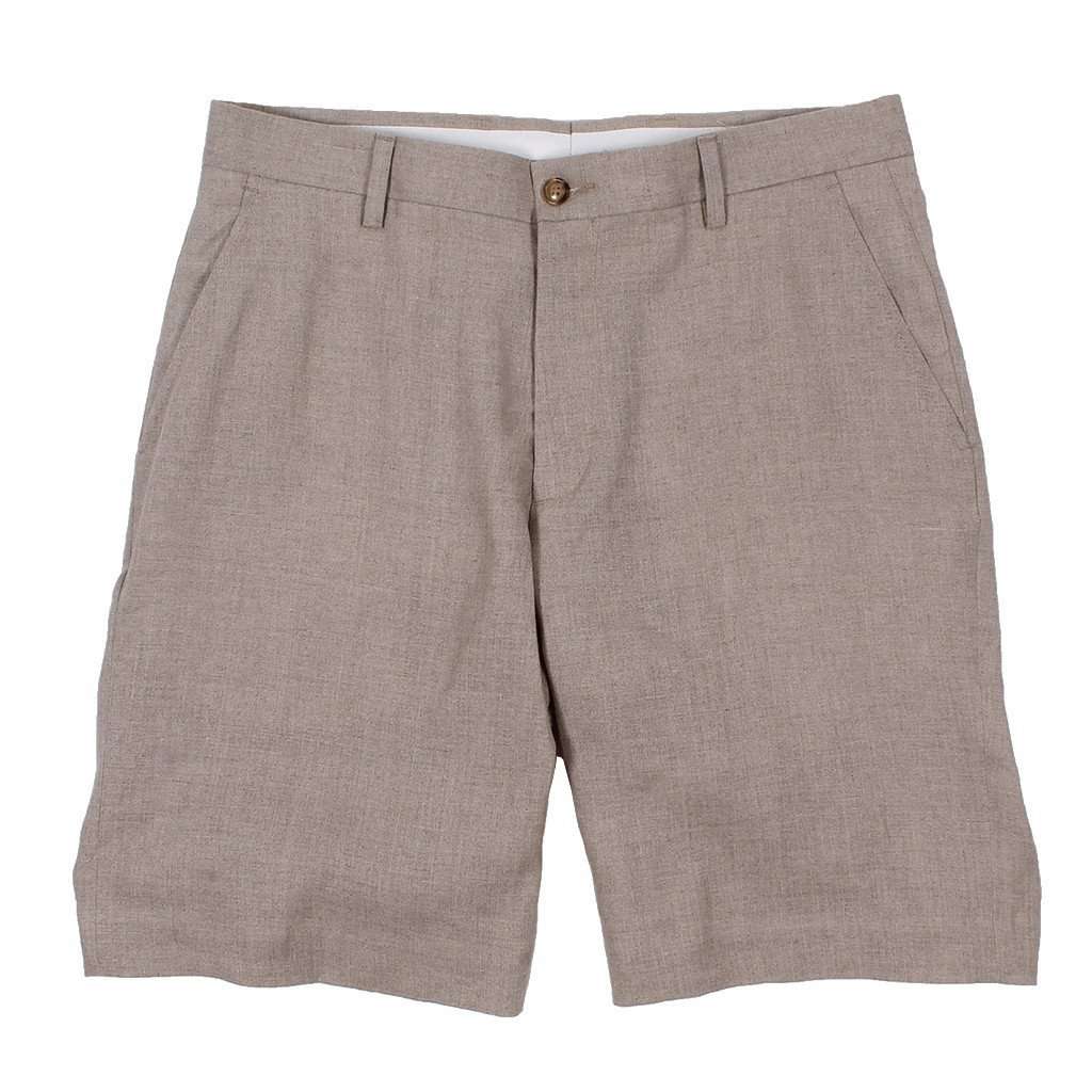 Linen Shorts in Khaki by Country Club Prep - Country Club Prep
