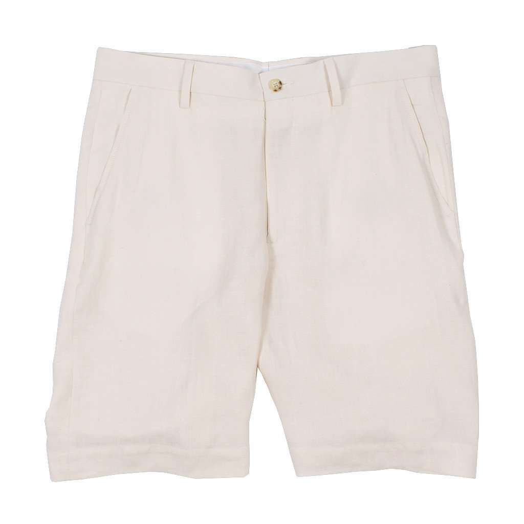 Country Club Prep Linen Shorts in Stone