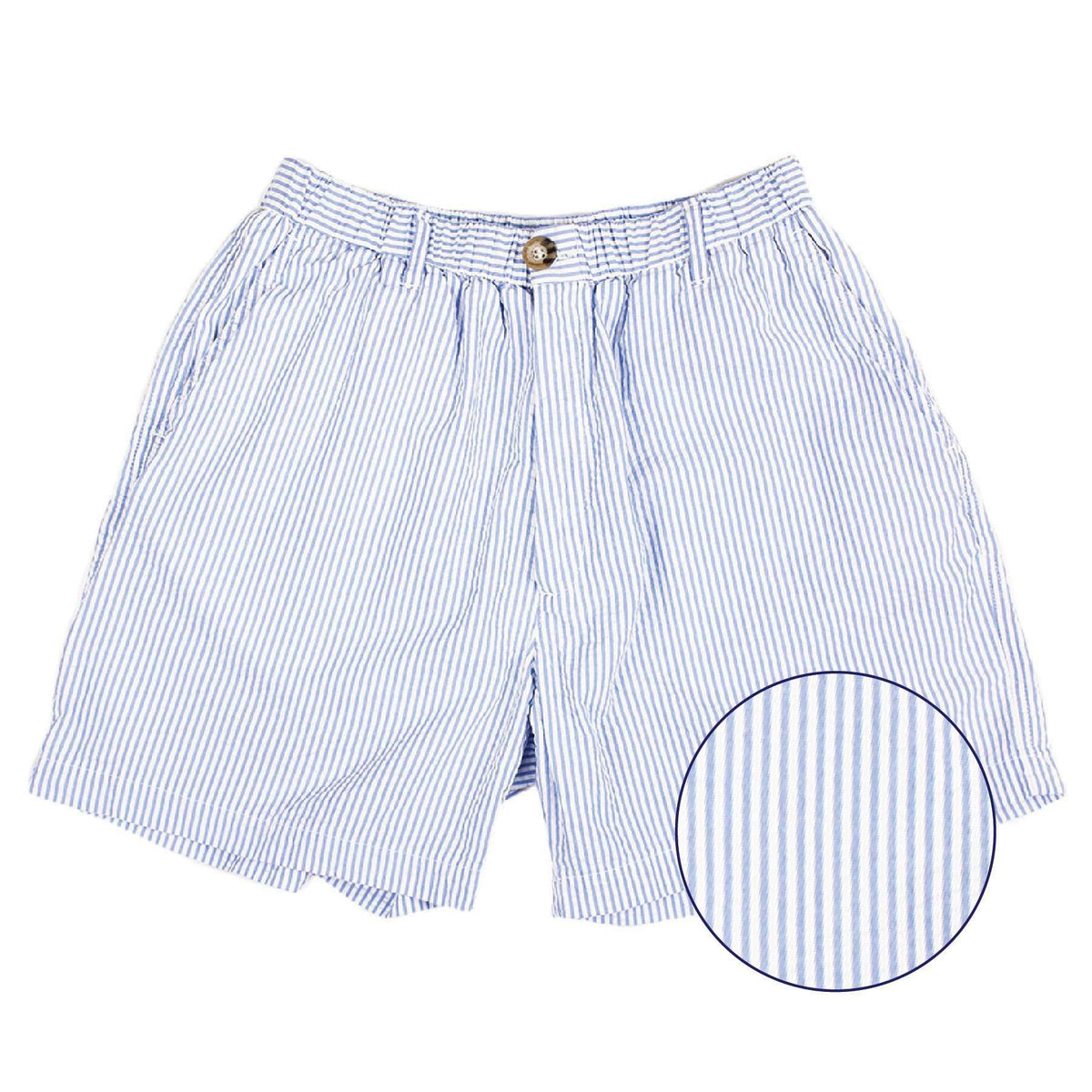 Longshanks 5.5" Seersucker Shorts in Light Blue by Country Club Prep - Country Club Prep