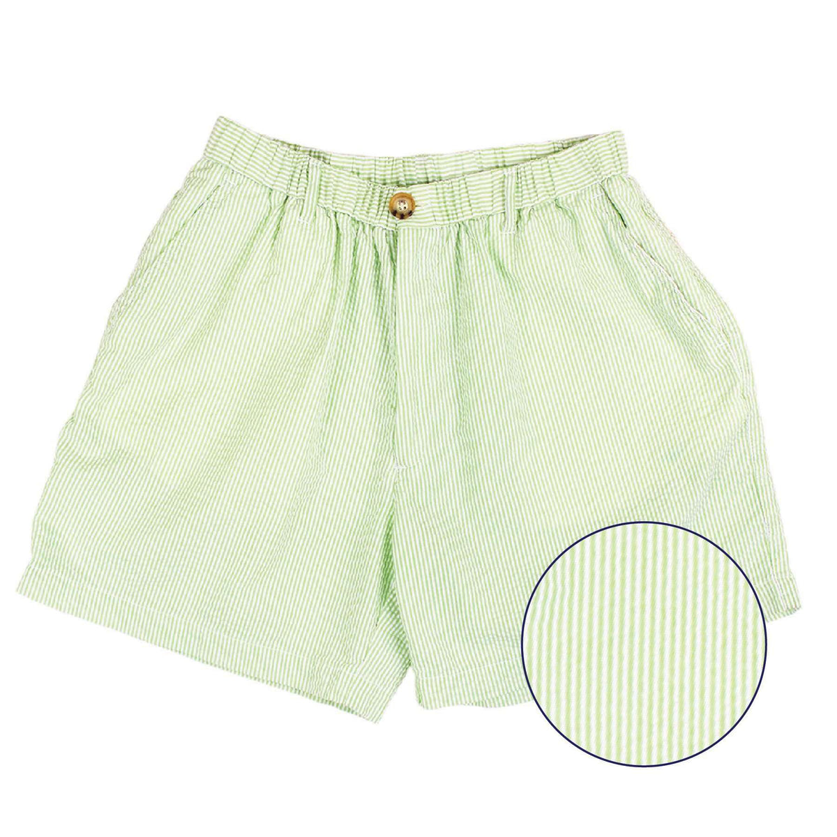 Longshanks 5.5" Seersucker Shorts in Lime Green by Country Club Prep - Country Club Prep