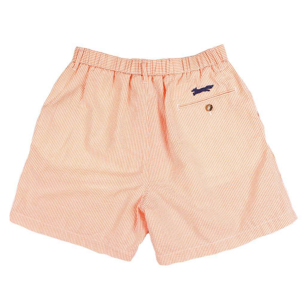 Longshanks 5.5" Seersucker Shorts in Orange by Country Club Prep - Country Club Prep