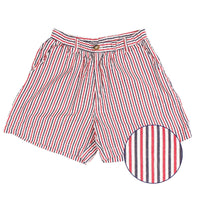 Longshanks 5.5" Seersucker Shorts in Red, White, & Blue by Country Club Prep - Country Club Prep