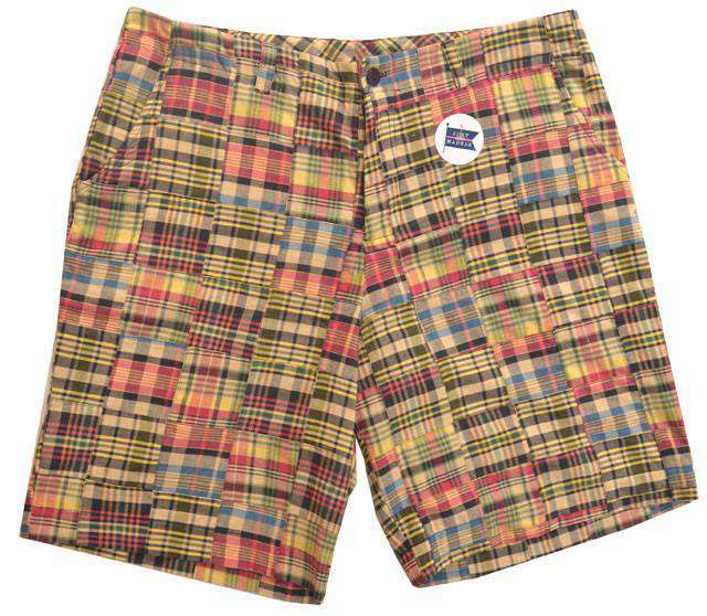 Madras Plaid Patchwork Bermuda Shorts in Montauk by Just Madras - Country Club Prep