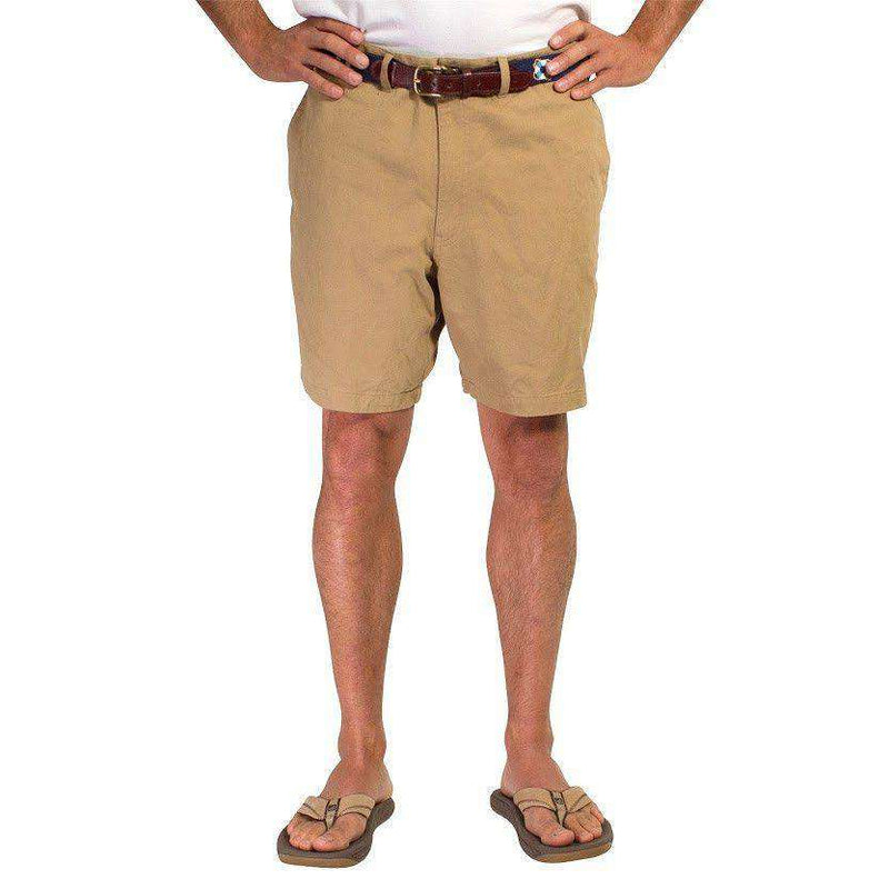 Mariner Lined Shorts in British Khaki with Blue Fir by Castaway Clothing - Country Club Prep