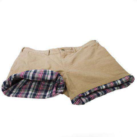 Mariner Lined Shorts in British Khaki with Blue Fir by Castaway Clothing - Country Club Prep