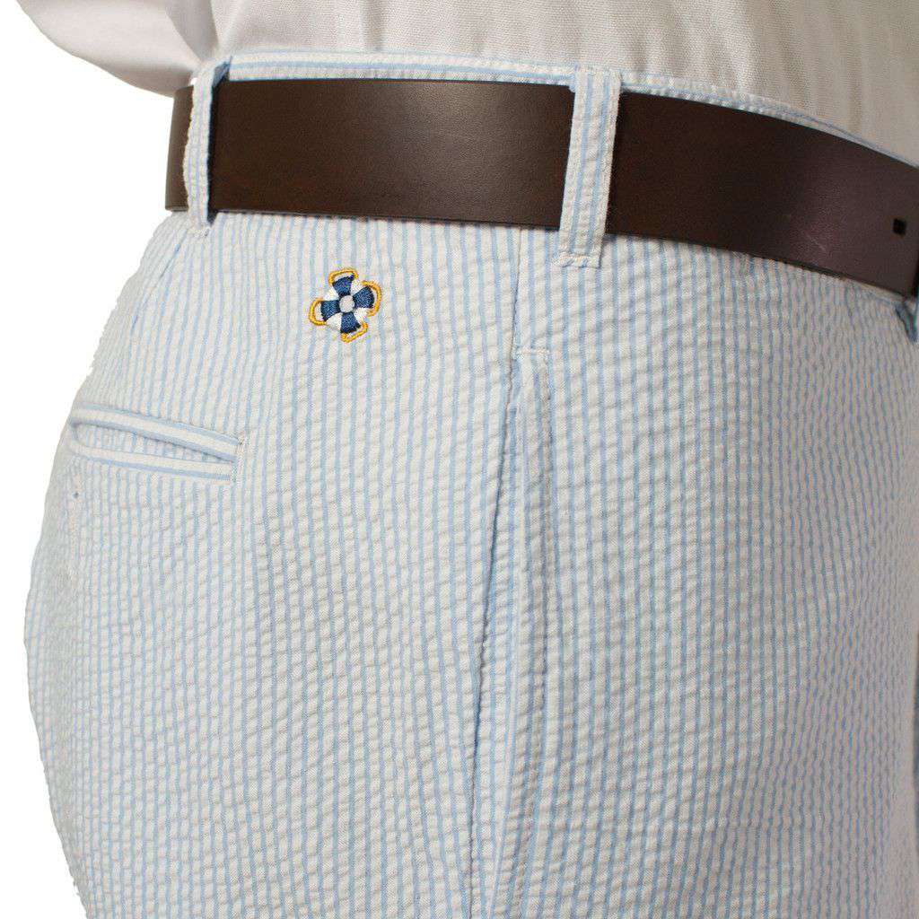 Mariner Short in Blue Seersucker by Castaway Clothing - Country Club Prep