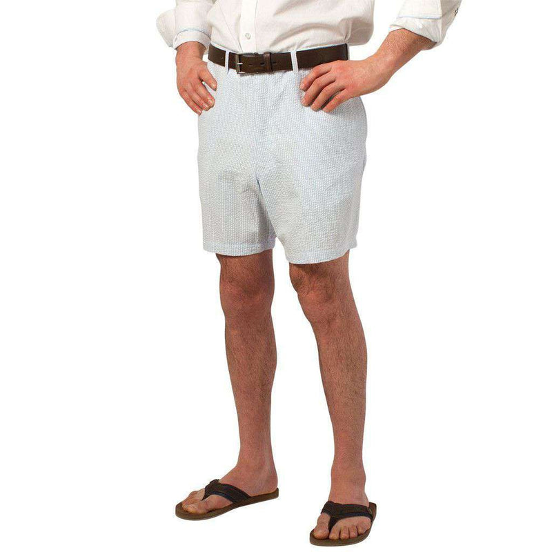 Mariner Short in Blue Seersucker by Castaway Clothing - Country Club Prep