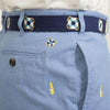 Mariner Short in Slate Blue with Embroidered Bottle and Lime by Castaway Clothing - Country Club Prep