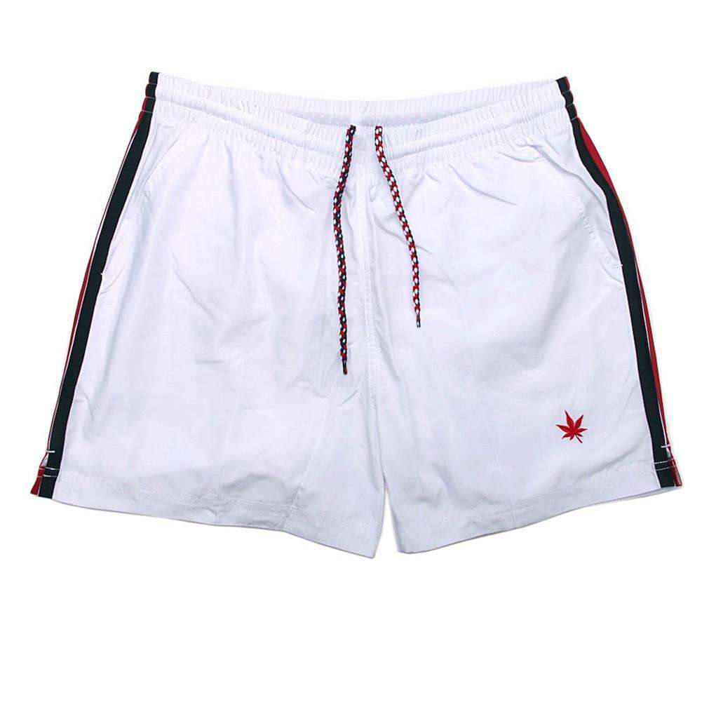 Match Shorts in White with Red and Navy Tips by Boast - Country Club Prep
