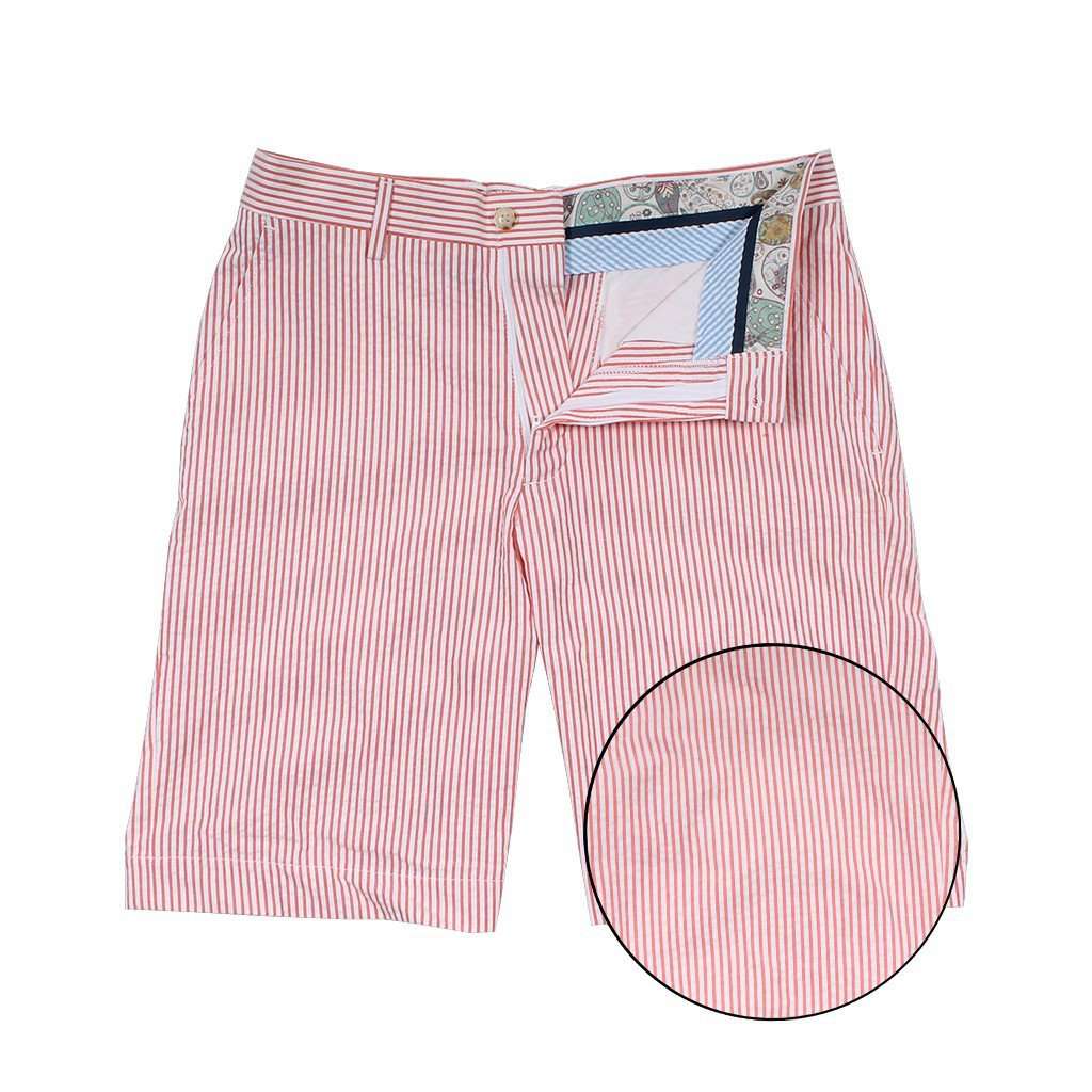 Orange Seersucker Shorts by Country Club Prep - Country Club Prep