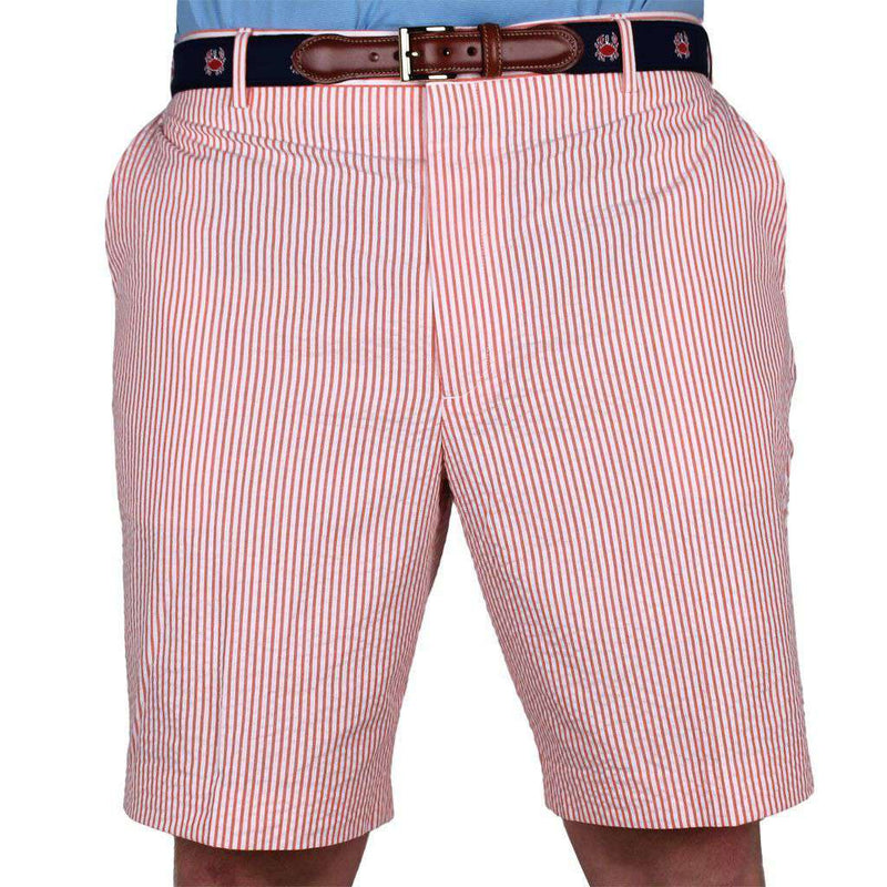 Orange Seersucker Shorts by Country Club Prep - Country Club Prep