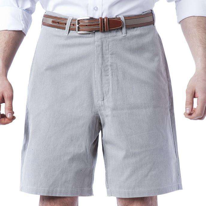Pinstripe Shorts in Nantucket Navy by Castaway Clothing - Country Club Prep
