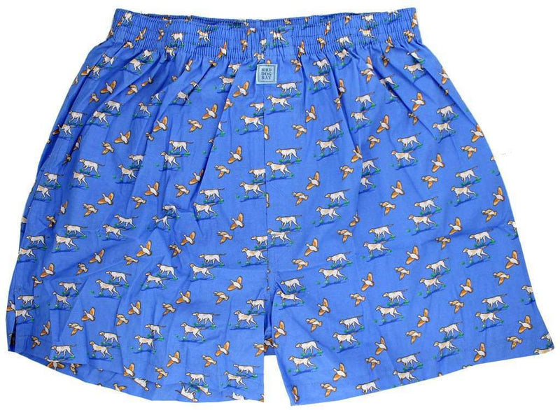 Quail Hunt Sporting Boxers in Blue by Bird Dog Bay - Country Club Prep