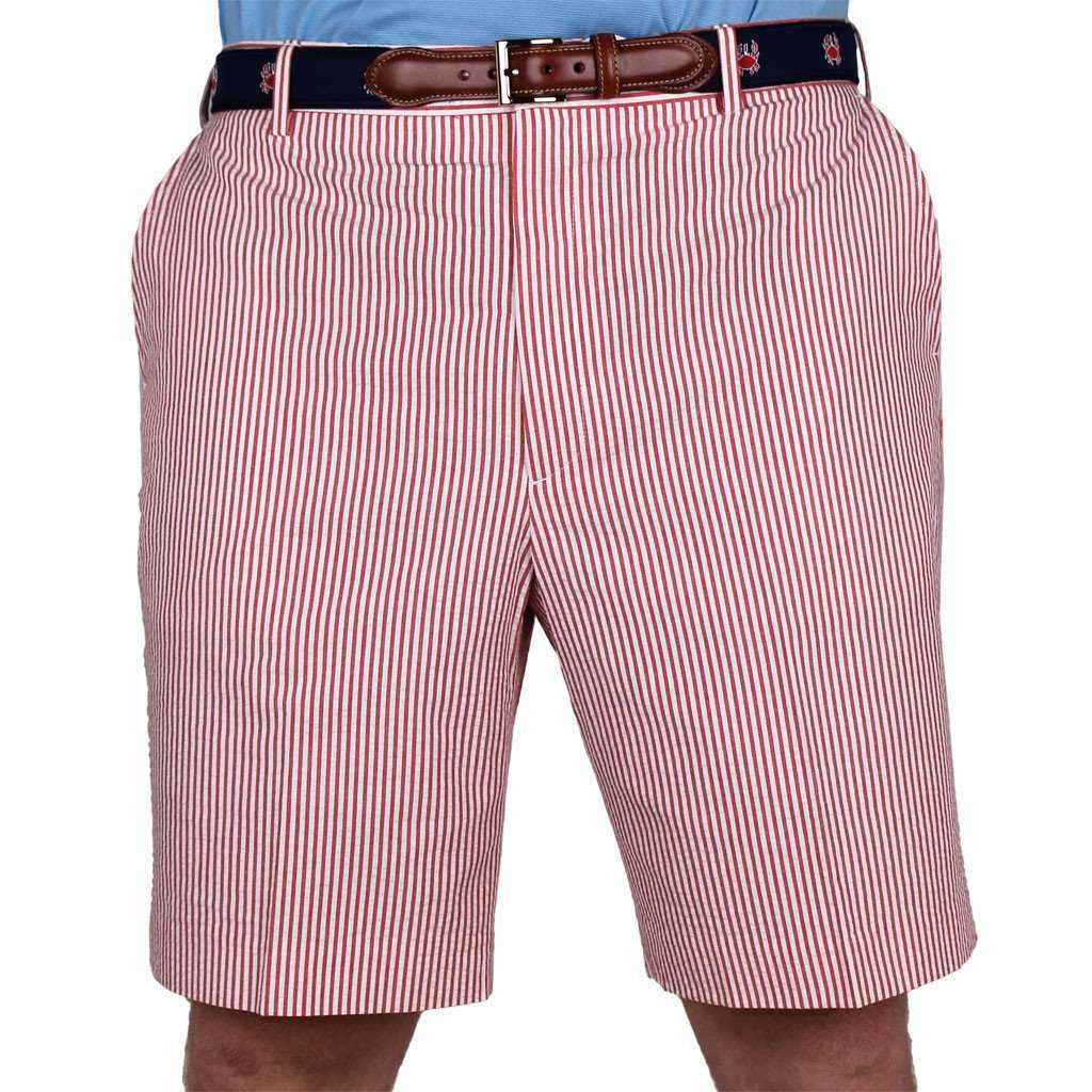 Red Seersucker Shorts by Country Club Prep - Country Club Prep